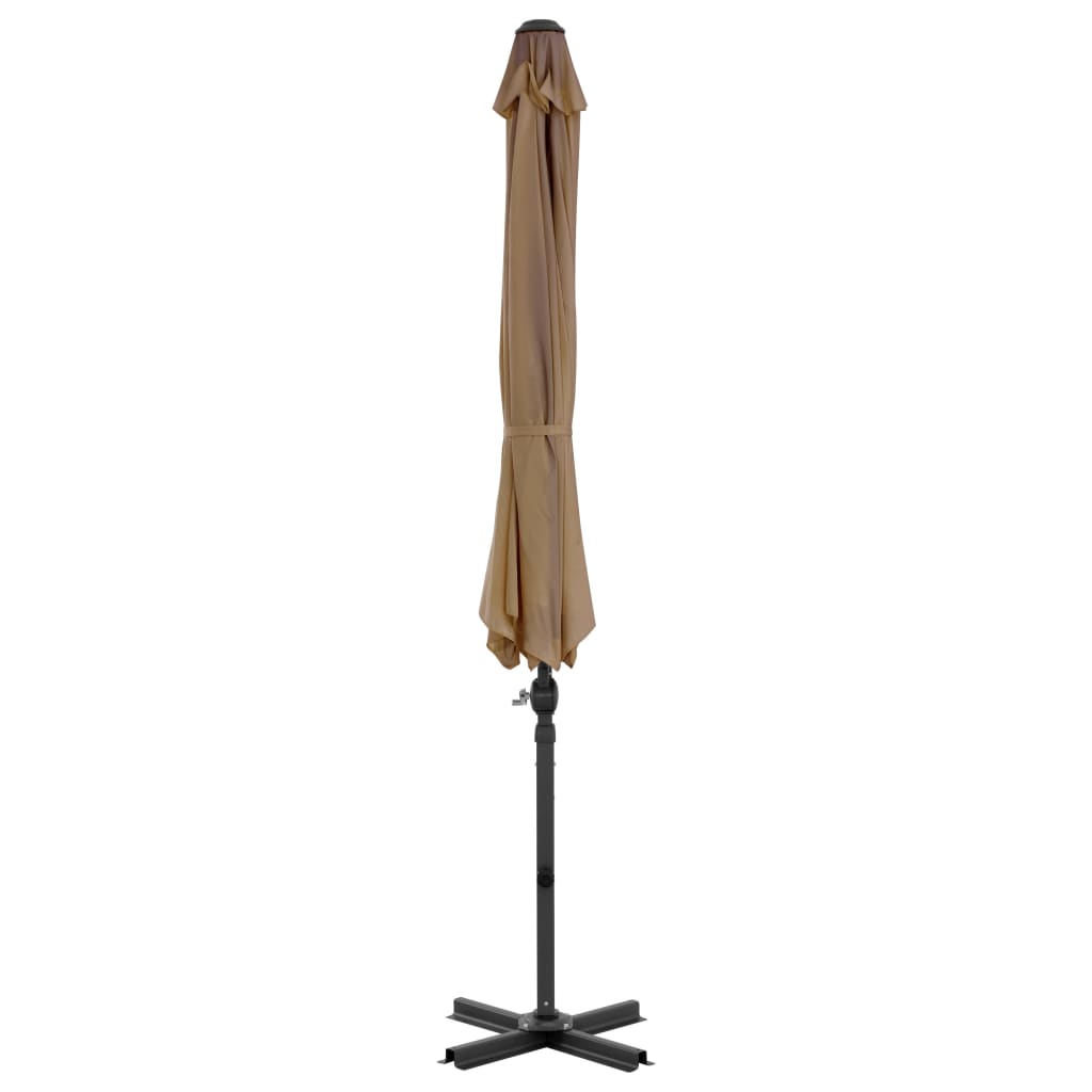 Ombrellone da Giardino con Base Portatile Tortora