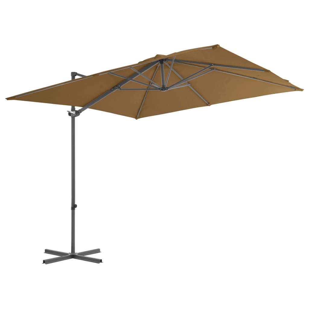Ombrellone da Giardino con Base Portatile Tortora
