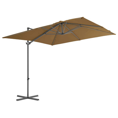 Ombrellone da Giardino con Base Portatile Tortora