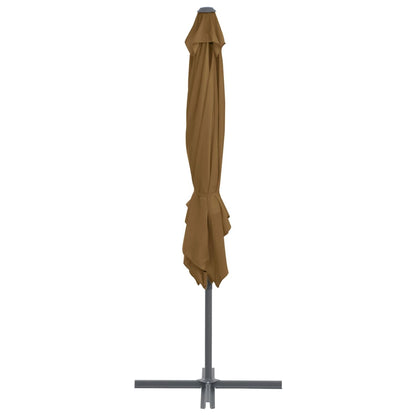 Ombrellone da Giardino con Base Portatile Tortora