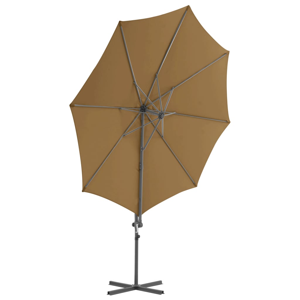 Ombrellone da Giardino con Base Portatile Tortora