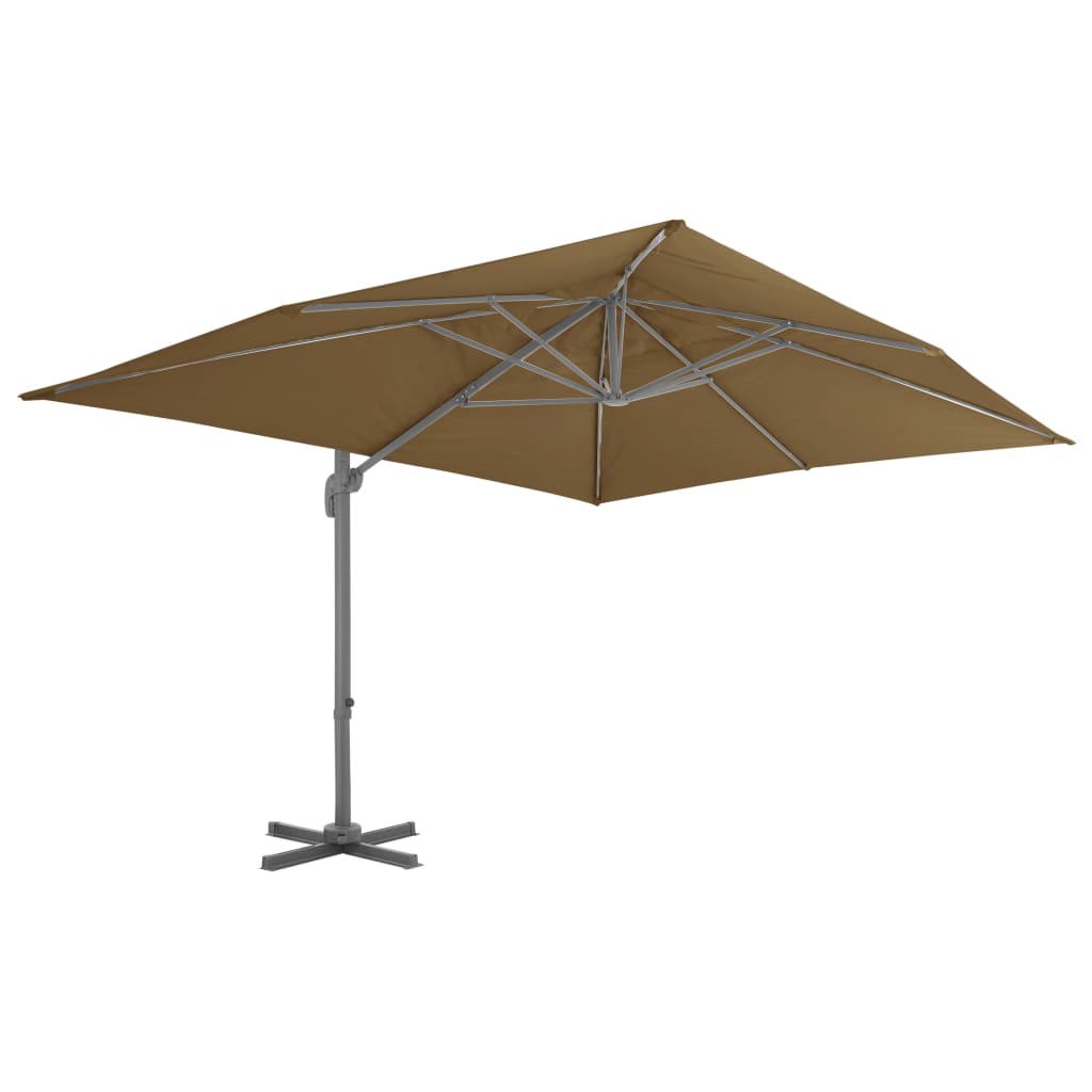 Ombrellone da Giardino con Base Portatile Tortora