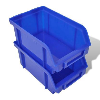 Contenitore Plastica per Garage da Parete Set 30 pz Blu e Rosso