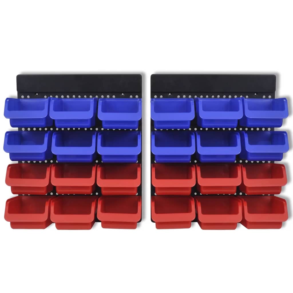 Pannelli Porta Attrezzi da Parete 2 pz Blu e Rosso