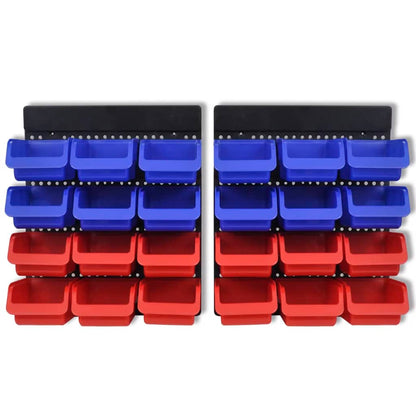 Pannelli Porta Attrezzi da Parete 2 pz Blu e Rosso
