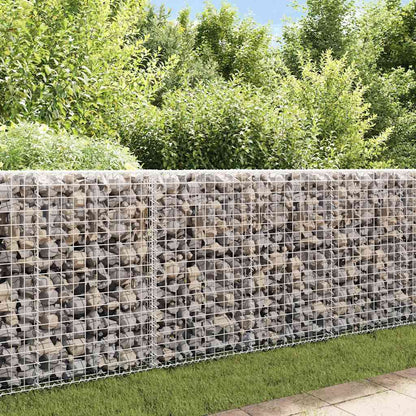 Gabbione con Copertura in Acciaio Zincato 200x20x85 cm