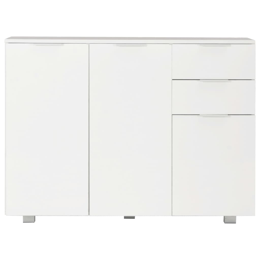 Credenza Bianco Lucido 107x35x80,5 cm