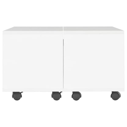 Tavolino da Salotto Bianco Lucido 60x60x35 cm Legno Multistrato