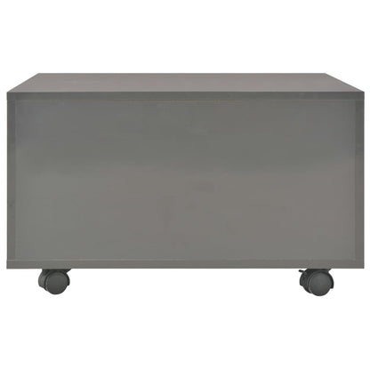 Tavolino da Salotto Grigio Lucido 60x60x35 cm Legno Multistrato