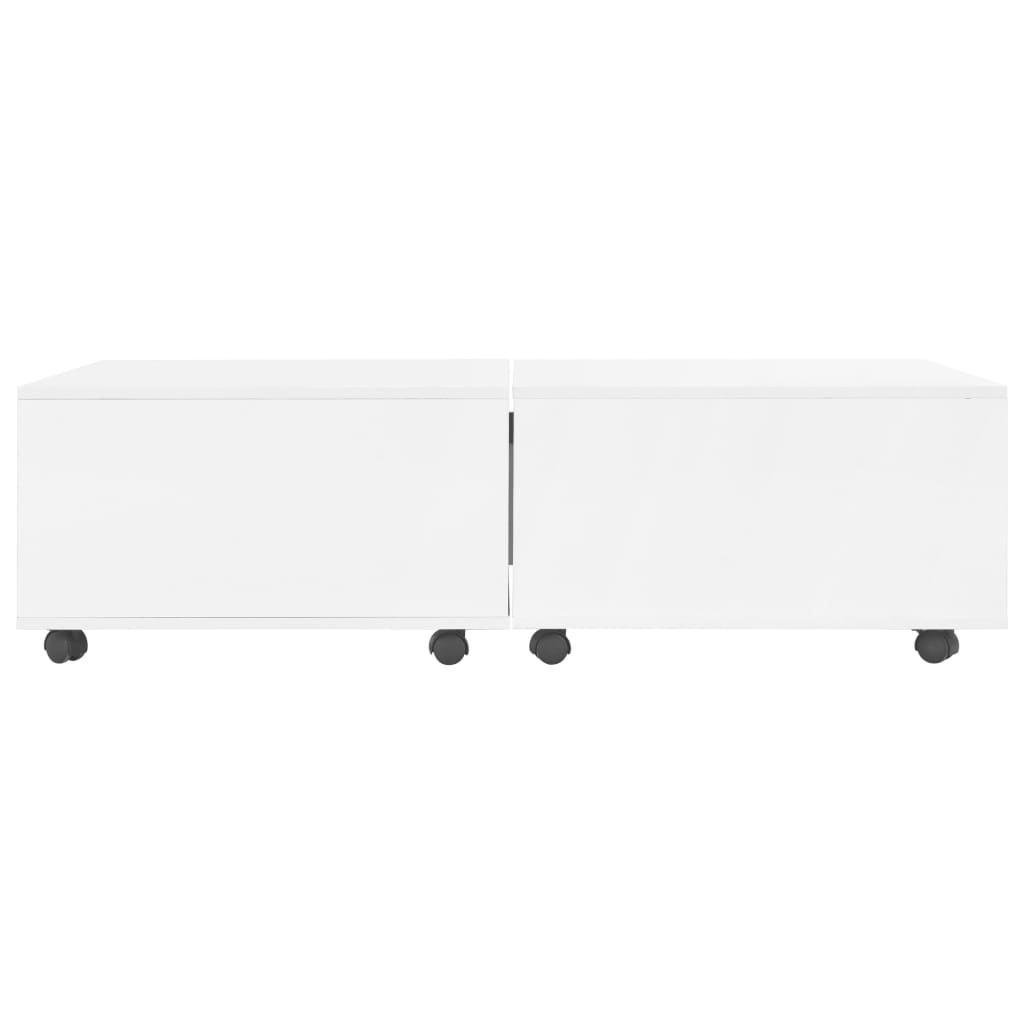Tavolino da Salotto Bianco Lucido 120x60x35 cm