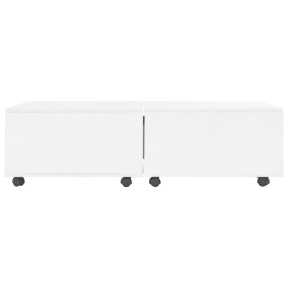 Tavolino da Salotto Bianco Lucido 120x60x35 cm