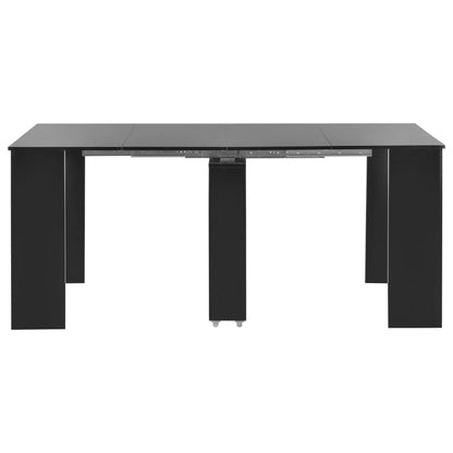Tavolo da Pranzo Estensibile Nero Lucido 175x90x75 cm