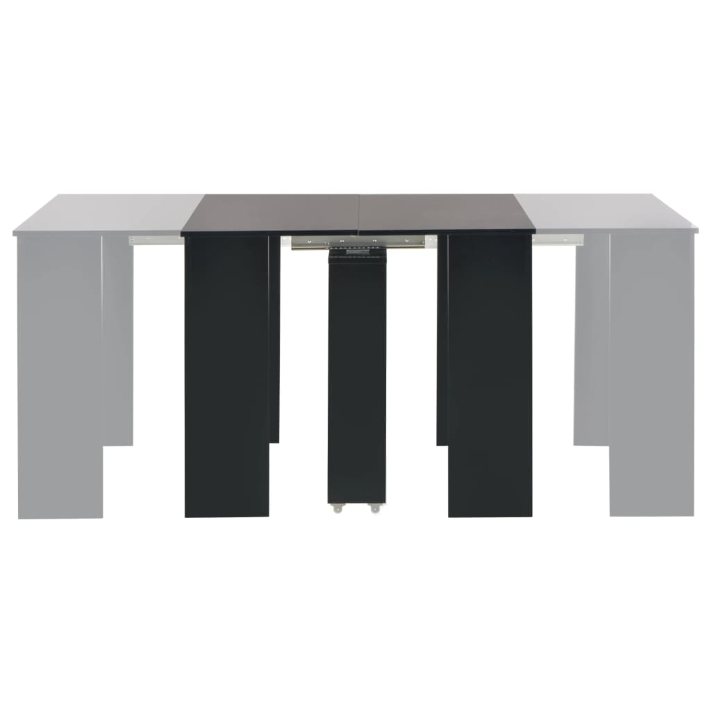 Tavolo da Pranzo Estensibile Nero Lucido 175x90x75 cm