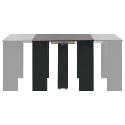 Tavolo da Pranzo Estensibile Nero Lucido 175x90x75 cm