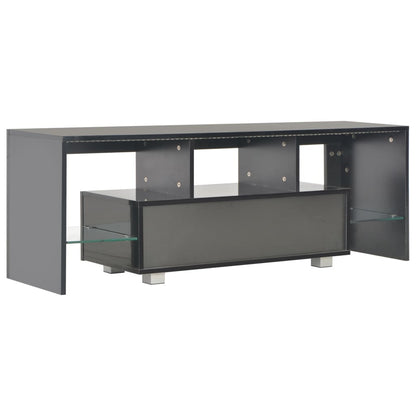 Mobile Porta TV con Luci LED Nero Lucido 130x35x45 cm