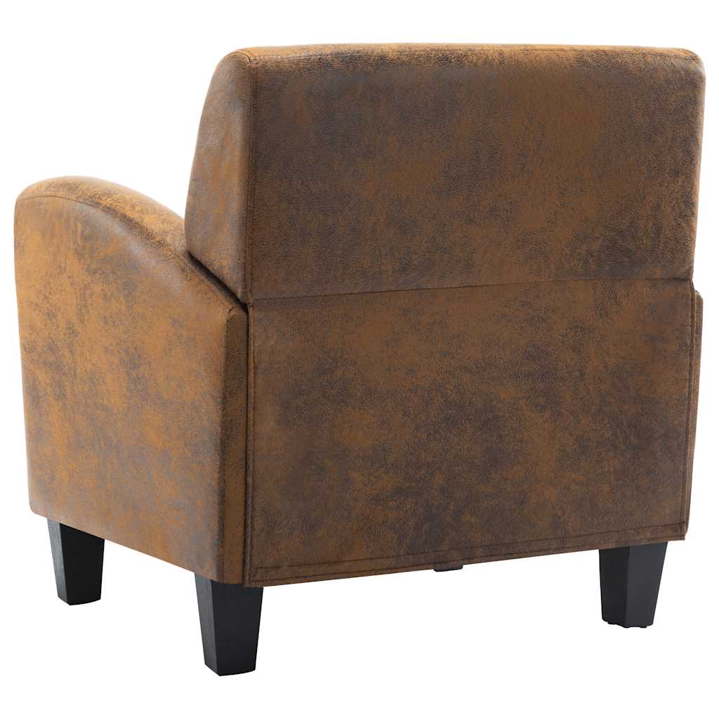 Poltrona Divano Marrone 70x69x72 cm Similpelle Scamosciata