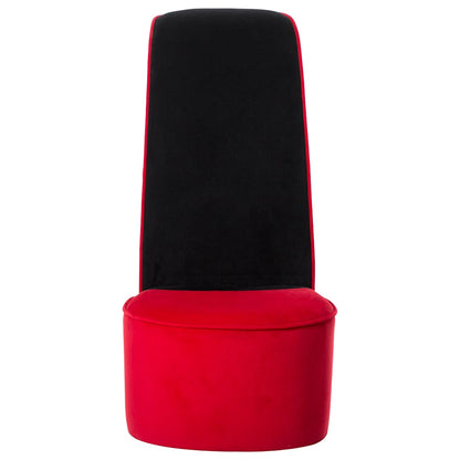 Poltrona a Forma di Scarpa con Tacco Alto in Velluto Rosso