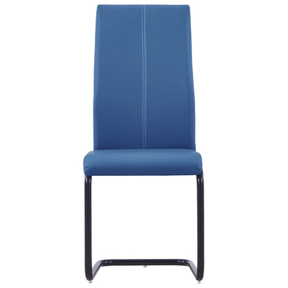 Sedie da Pranzo a Sbalzo 2 pz Blu in Similpelle