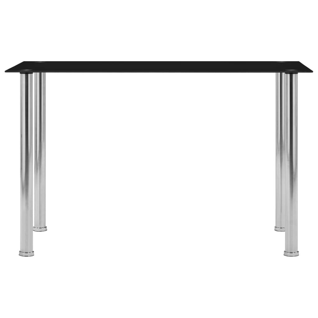 Tavolo da Pranzo Nero 120x60x75 cm in Vetro Temperato