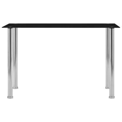 Tavolo da Pranzo Nero 120x60x75 cm in Vetro Temperato