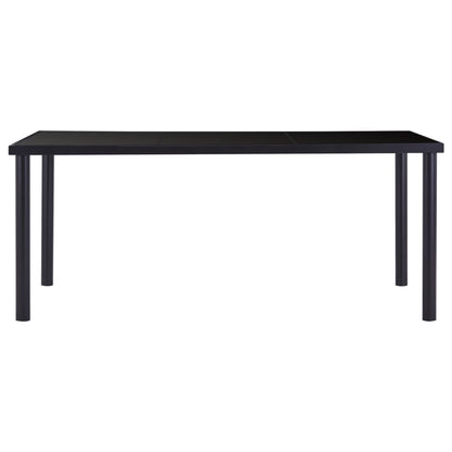 Tavolo da Pranzo Nero 180x90x75 cm in Vetro Temperato