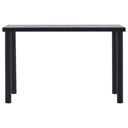 Tavolo da Pranzo Nero e Grigio Cemento 120x60x75 cm in MDF