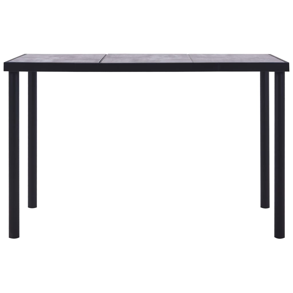 Tavolo da Pranzo Nero e Grigio Cemento 160x80x75 cm in MDF