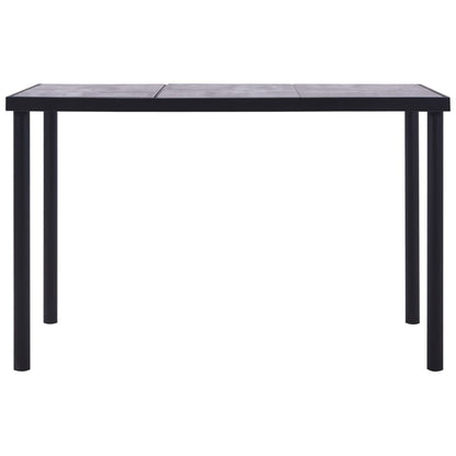 Tavolo da Pranzo Nero e Grigio Cemento 160x80x75 cm in MDF