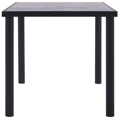Tavolo da Pranzo Nero e Grigio Cemento 160x80x75 cm in MDF