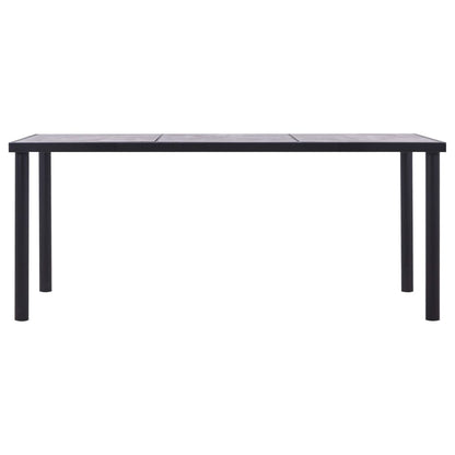 Tavolo da Pranzo Nero e Grigio Cemento 180x90x75 cm in MDF