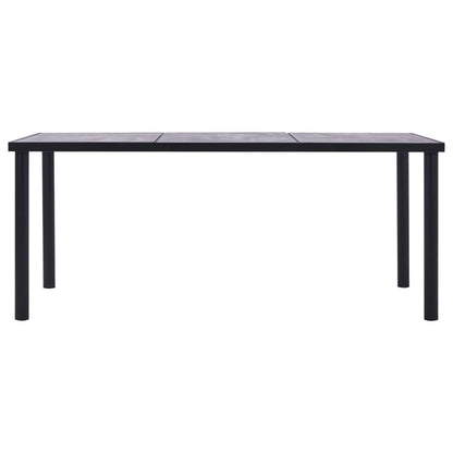 Tavolo da Pranzo Nero e Grigio Cemento 200x100x75 cm in MDF