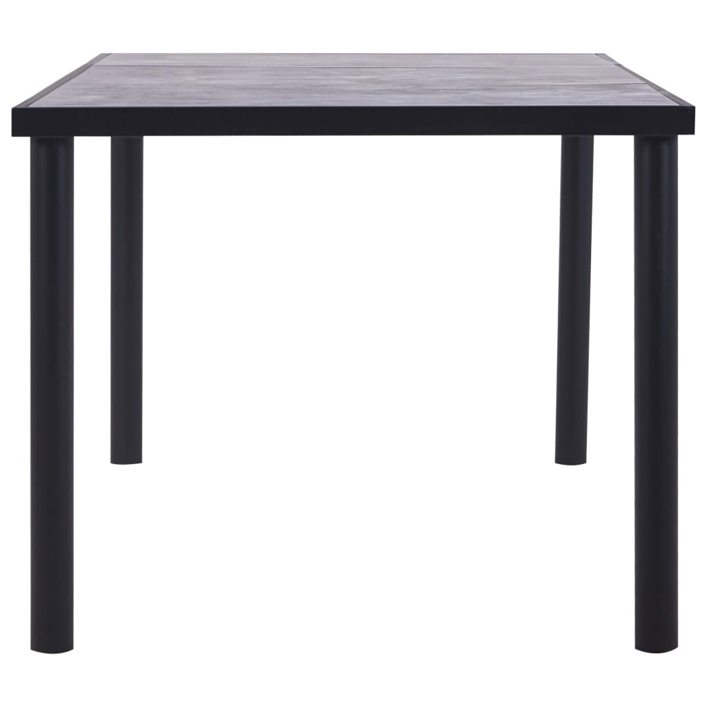 Tavolo da Pranzo Nero e Grigio Cemento 200x100x75 cm in MDF