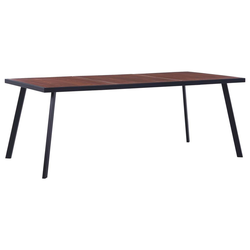 Tavolo da Pranzo Naturale e Nero 200x100x75 cm in MDF