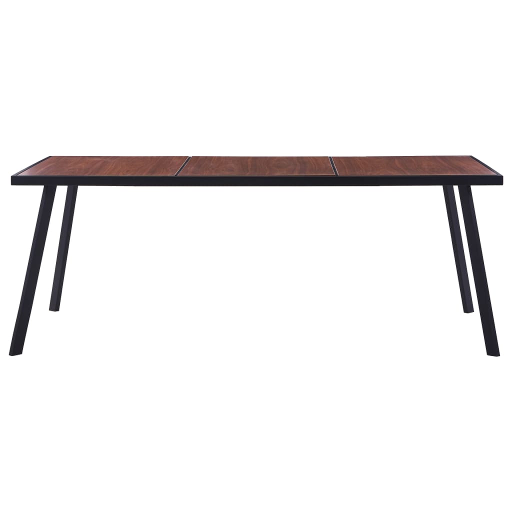 Tavolo da Pranzo Naturale e Nero 200x100x75 cm in MDF