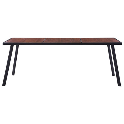 Tavolo da Pranzo Naturale e Nero 200x100x75 cm in MDF