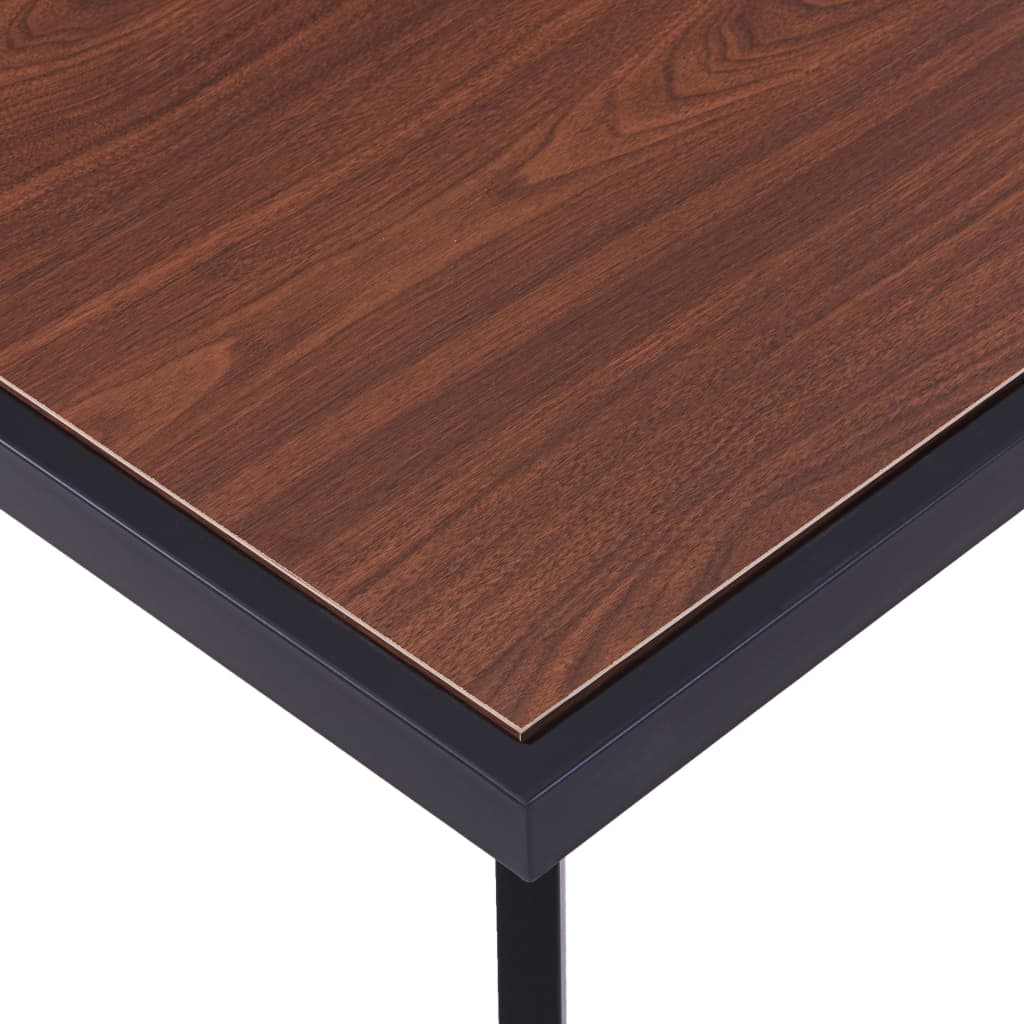 Tavolo da Pranzo Naturale e Nero 200x100x75 cm in MDF