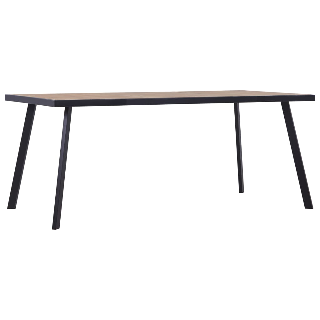 Tavolo da Pranzo Naturale e Nero 200x100x75 cm in MDF