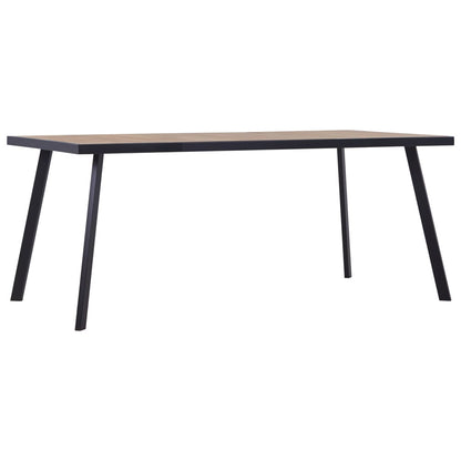 Tavolo da Pranzo Naturale e Nero 200x100x75 cm in MDF