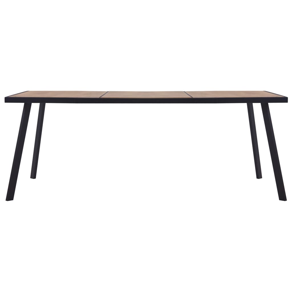 Tavolo da Pranzo Naturale e Nero 200x100x75 cm in MDF