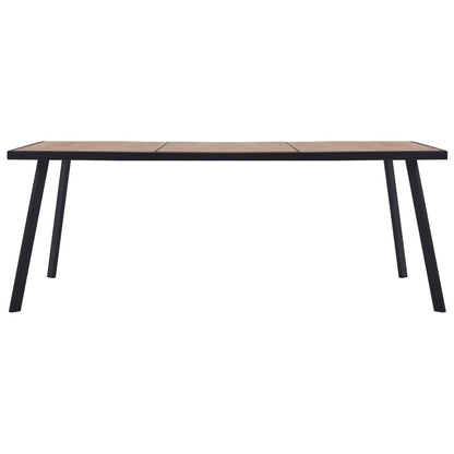 Tavolo da Pranzo Naturale e Nero 200x100x75 cm in MDF