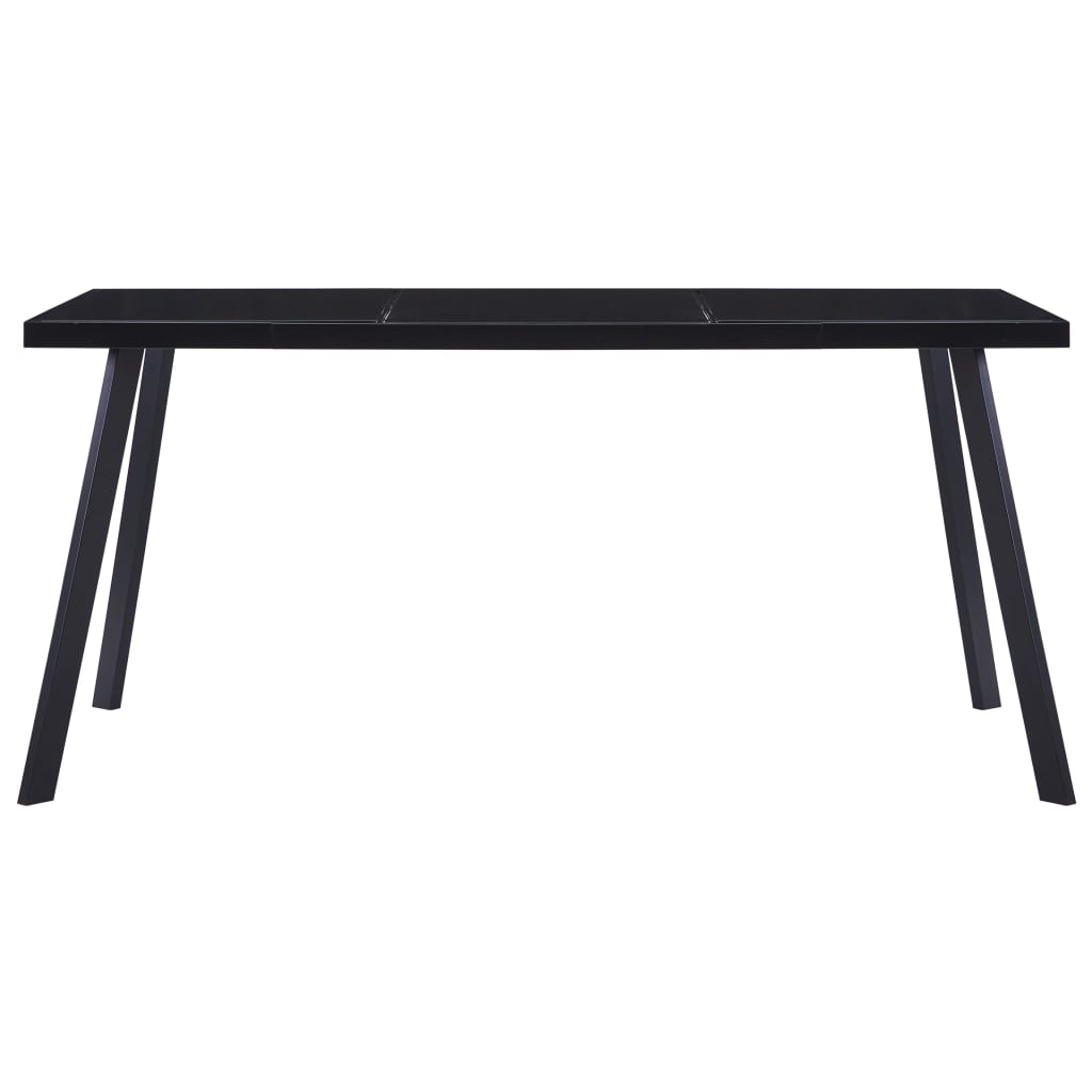 Tavolo da Pranzo Nero 180x90x75 cm in Vetro Temperato