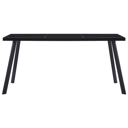 Tavolo da Pranzo Nero 180x90x75 cm in Vetro Temperato