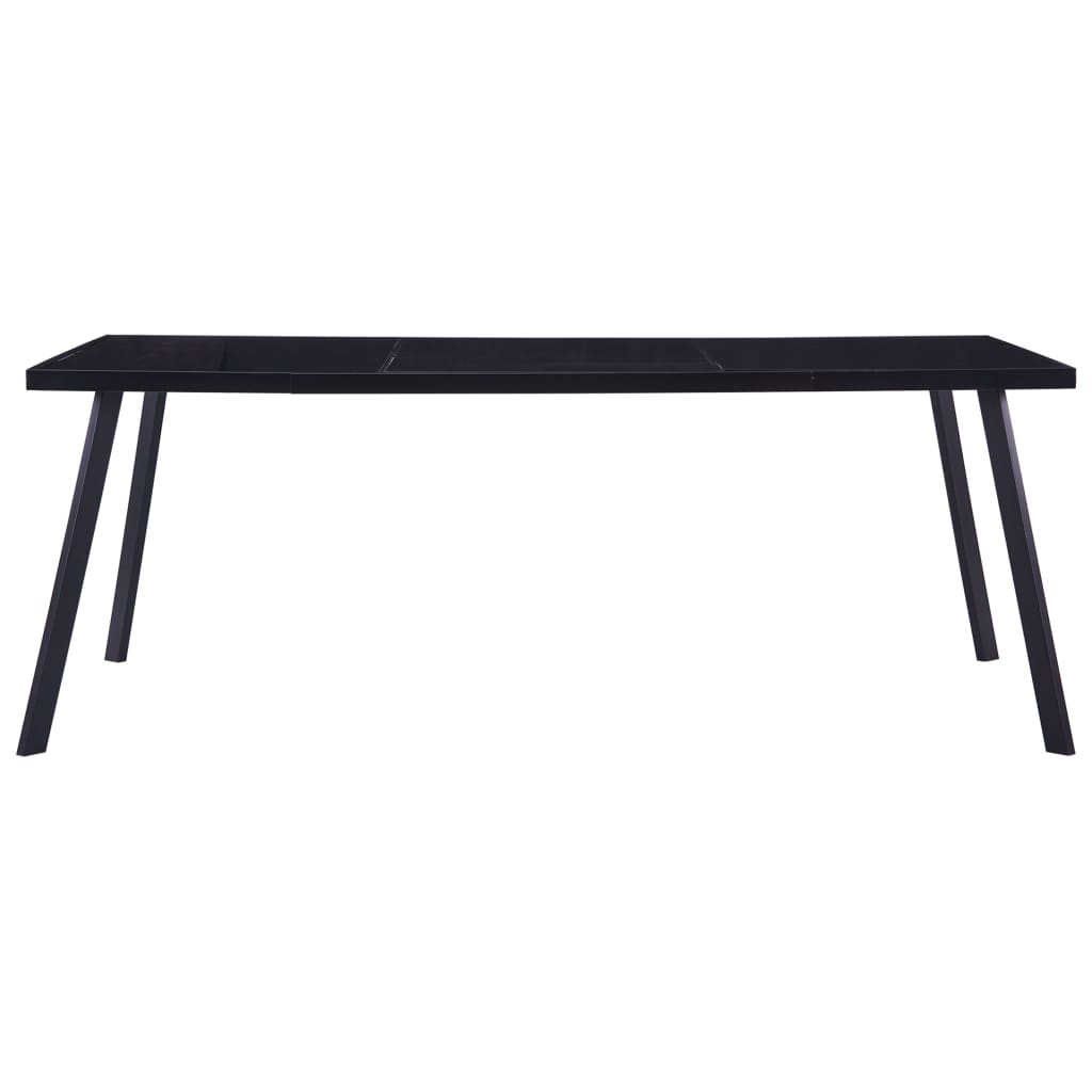 Tavolo da Pranzo Nero 200x100x75 cm in Vetro Temperato