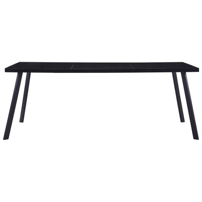 Tavolo da Pranzo Nero 200x100x75 cm in Vetro Temperato