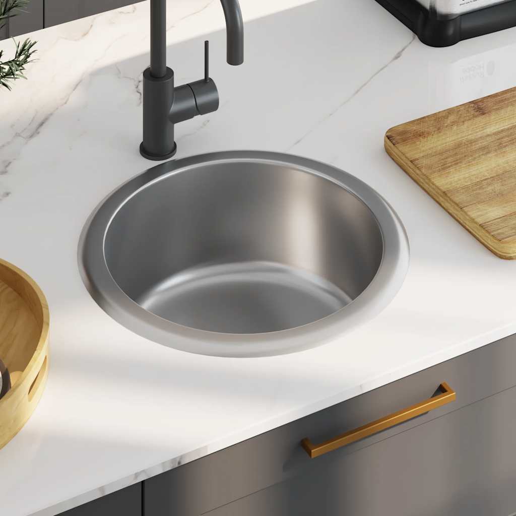 Lavello da Cucina con Filtro e Sifone in Acciaio Inox