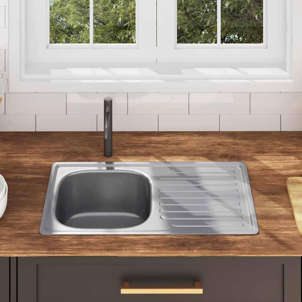 Lavello da Cucina con Filtro e Sifone in Acciaio Inox