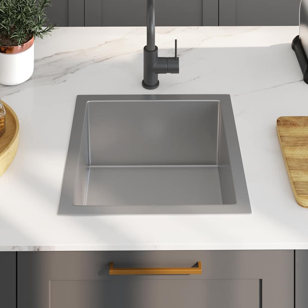 Lavello da Cucina Lavorato a Mano in Acciaio Inox