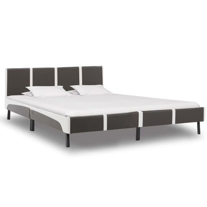 Giroletto senza Materasso Grigio e Bianco Similpelle 180x200 cm