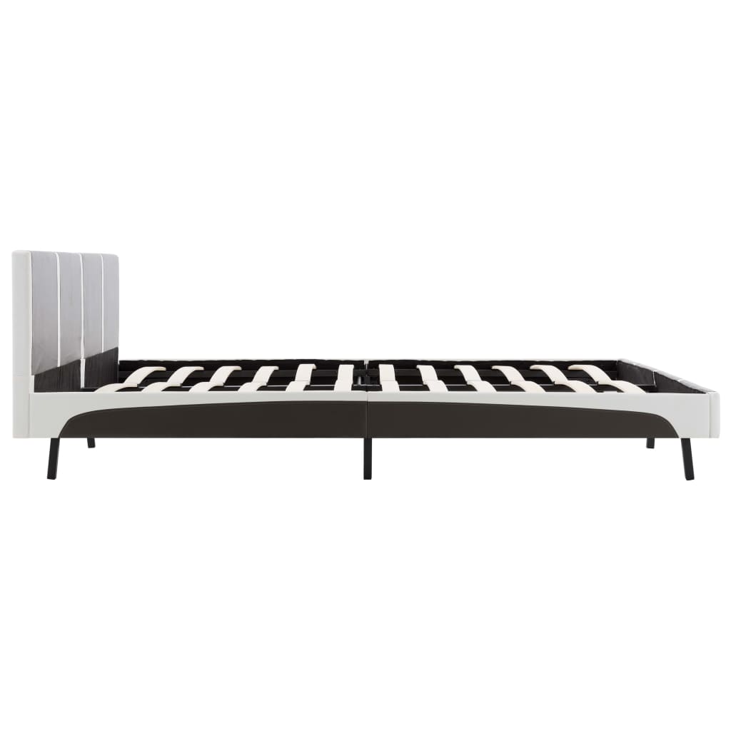 Giroletto senza Materasso Grigio e Bianco Similpelle 180x200 cm