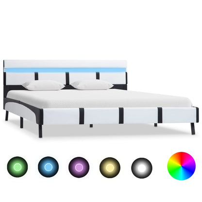 Giroletto con LED senza Materasso Bianco 140x200 cm Similpelle